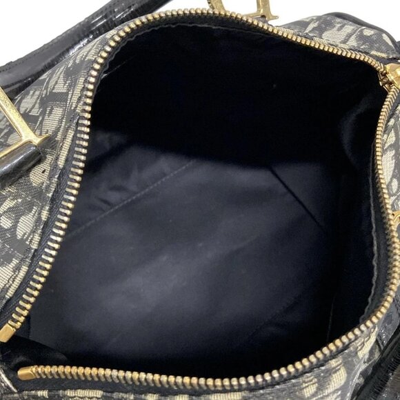 Auth DIOR/ChristianDior Trotteur Black Cream Dark Gray PVC Patent Leather - Picture 11 of 16